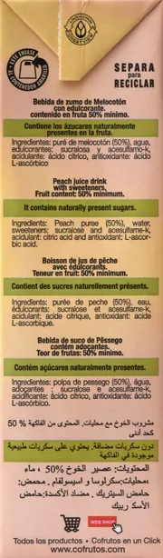 Bebida de zumo de Melocotón