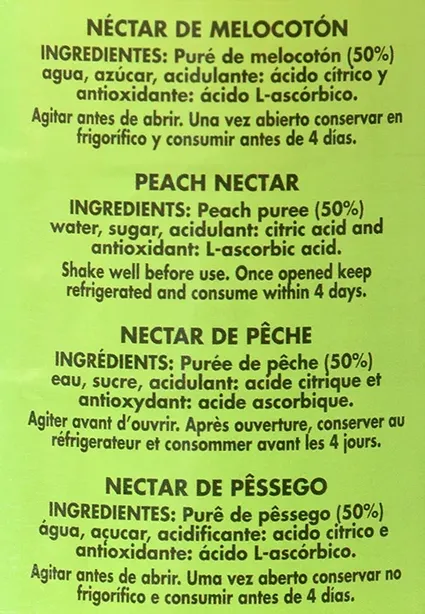 Nectar de Pêche Bouteille 1L