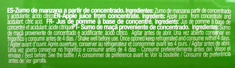 Zumo de Manzana 100% Botellín 200ML