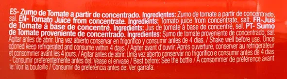 Jus de Tomate 100% Petite bouteille 200ML