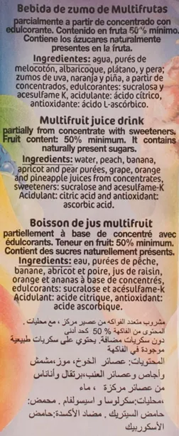 Bebida zumo Multifrutas