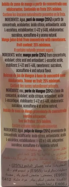 No Added Sugar Mango Juice Drink